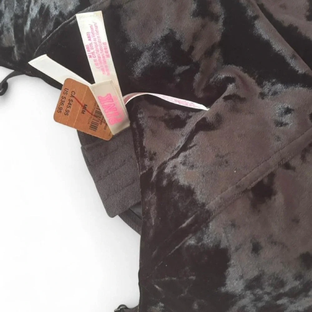 Victoria's Secret PINK black velvet corset top in size Medium
